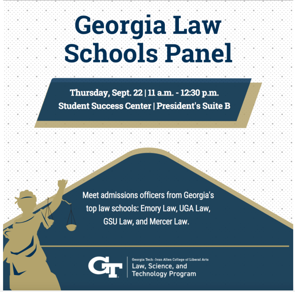 Flyer for the Georgia Law Schools Panel