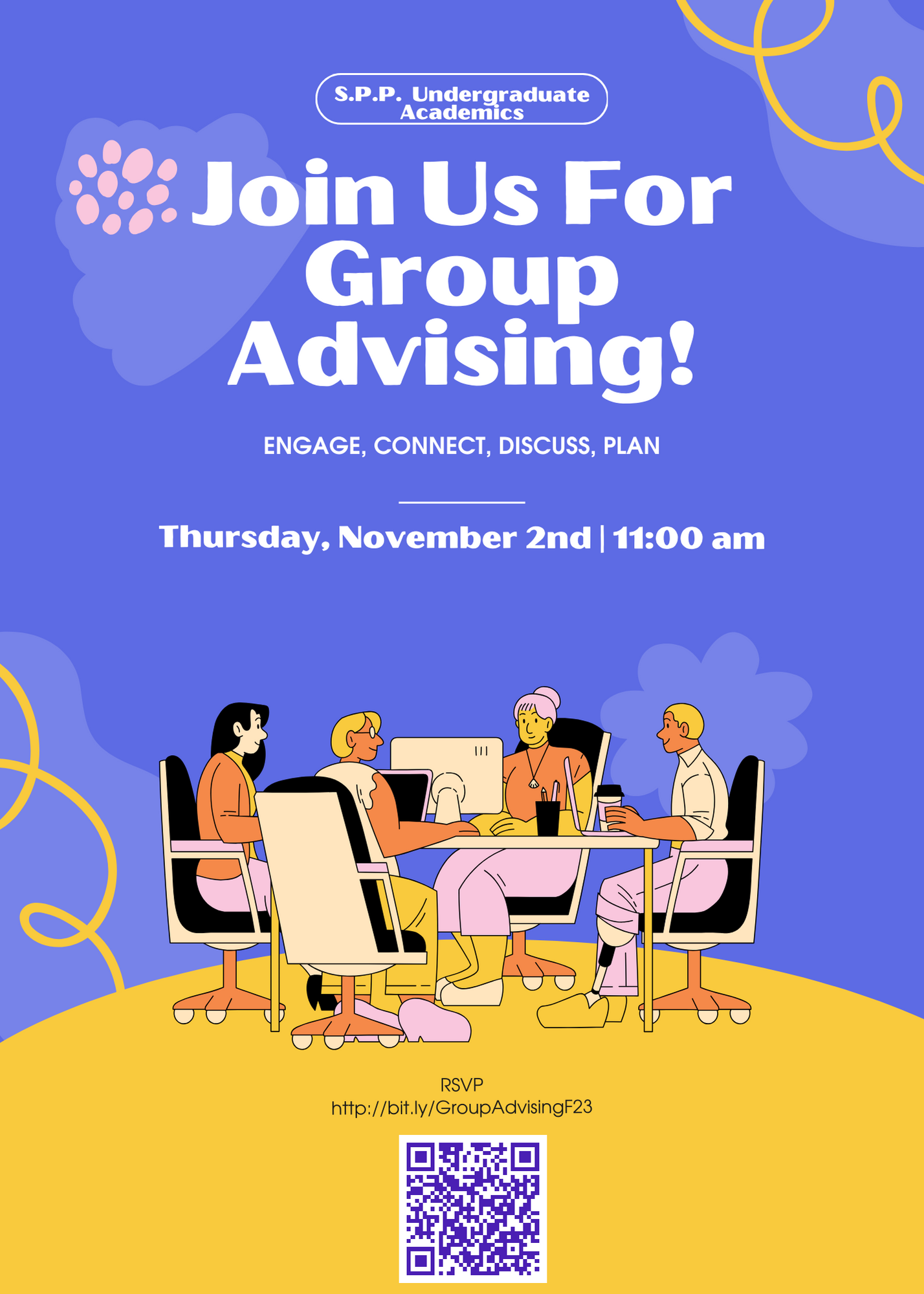 Phase I registration for spring 2024 is quickly approaching (November 6th). Join your peers and I for the First Year Group Advising event on Thursday, November 2nd at 11:00 am as we map out your spring registration plan together.   Food will be provided per usual. Bring your laptop or smart device and come ready to plan ahead! 