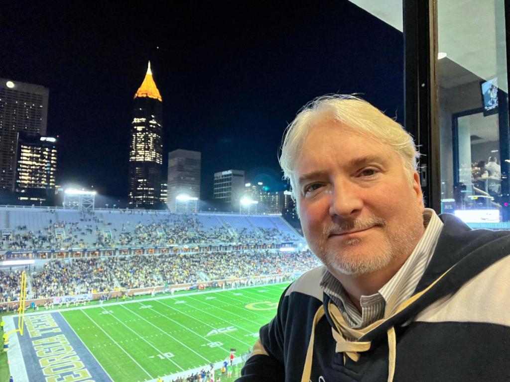 Michael at a GT football game